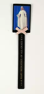 Mary Mediatrix of All Grace Benefactress Jesus Plastic Bookmark Vintage J365 - Picture 1 of 4