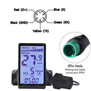 Mountain E-Bike M5 LCD Display Bildschirm Elektroroller UART Nr. 2 Protokoll New3c - Bild 1 von 11