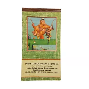 Gone Fishing Lawson Wood Vtg 1951 Calendar Notepad Safway Scaffolds Co Texas - Picture 1 of 5