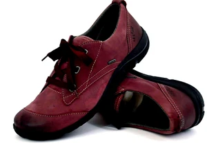 LIGHTWEIGHT WIDE G Ladies NABUK BURGUNDY MILANO GORE-TEX 5-00580-79 Sneakers NEW UK7 - Picture 1 of 8