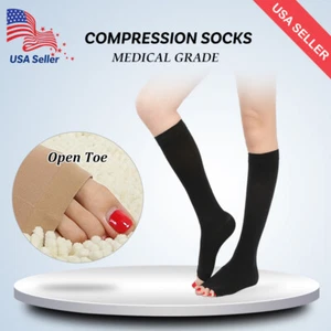 Medical Compression Socks Varicose Veins 20-30 mmHg Travel Flight Pain Stockings - Picture 1 of 12