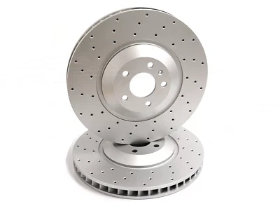Par de discos de freno delanteros perforados recubiertos de 375 mm para Audi Q7 Q8 45 Tdi 50 Tdi  Foto 1 de 4