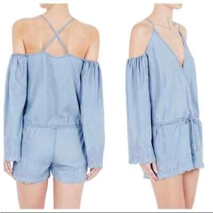 Romper blu Sass & Bide Chambray manica lunga ricamata taglia 4 - Foto 1 di 9