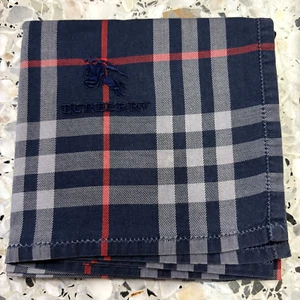 MAN HANDKERCHIEF BLUE PLAID CHECKS CLASSIC VTG COTTON POCKET ART SQUARE 18” #B46 - Picture 1 of 3