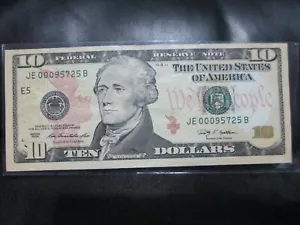 $10 Note Low Serial Number 00095725 - Picture 1 of 2