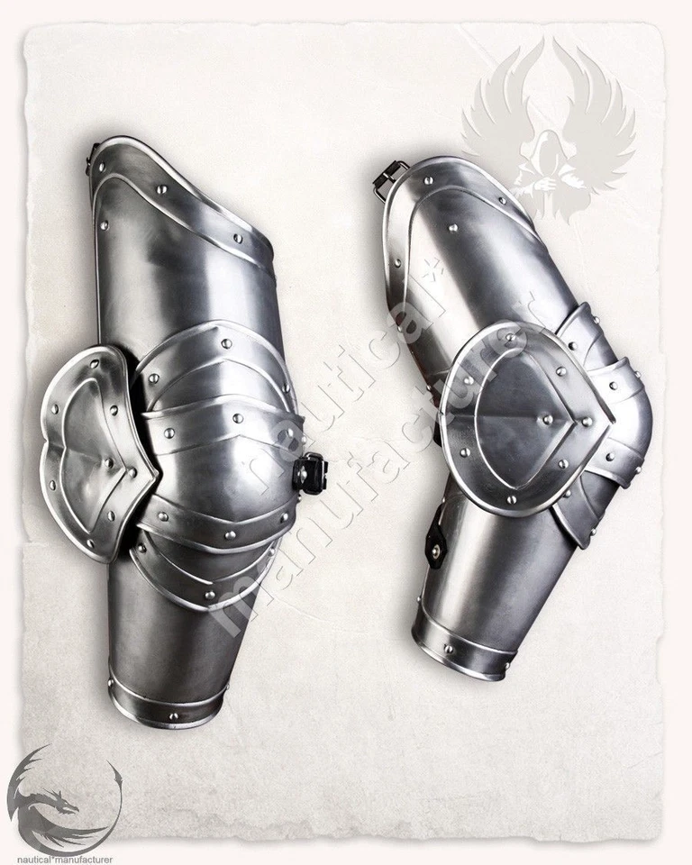 Reproducción Coleccionable Calibre 18 Recreación Combate Caballero Armadura Acero Antebrazos Foto 1 de 1