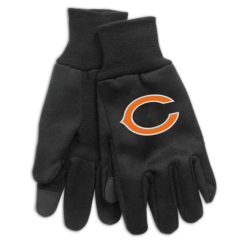 Brand New Men's Adult NFL  Chicago Bears  Embroidered Technology Gloves OSFM Cover