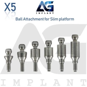 5 Straight Ball Attachment Prosthetic System Slim Hexagon 2.0mm - Picture 1 of 4