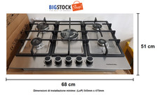 TERMIKEL Piano Cottura Inox/Ghisa Gas Da Incasso 5 Fuochi 70 Cm Cod. BHX71A7I