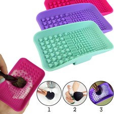 PRO Silicone Make Up Brush Cleaner Pad Washing Scrubber Mat Cleaning Glove Board
