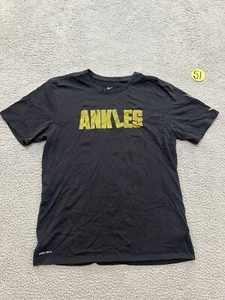Nike Shirt Adult Black Outdoors Spell Out Ankles Drifit Athletic women’s large - Picture 1 of 6