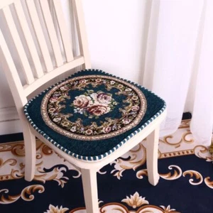 Floral Pattern Embroidered Chair Mat Chenille Seat Mat Office Classroom - Picture 1 of 14