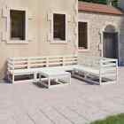 vidaXL 7 Piece Garden Lounge Set White  Pinewood Color NEW