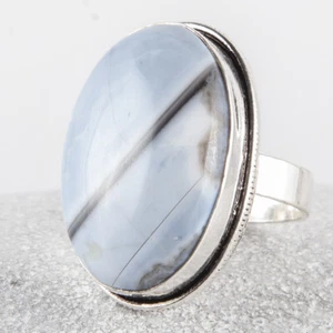 Wunderschöner Silber Ring, Owyhee Opal aus Oregon, Hellblau, Größe: 58 - Bild 1 von 4