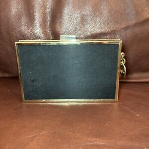 Giorgio Armani Parfums Matte Black Gold Clutch Evening Bag Box Rare