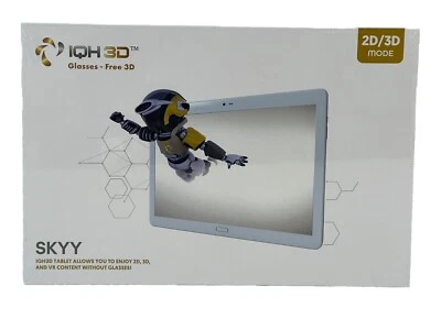IQH3D Skyy Tablet 128GB Storage Gold Color Android 8.0 No Glasses 3D New Sealed - Image 1 of 4