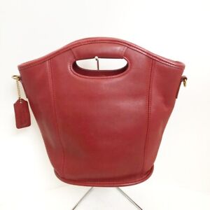Auth COACH - 9993 Red Leather Tote Bag
