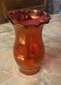 Vintage rose gold glass fluted chimney shade 6" tall - Picture 1 of 7