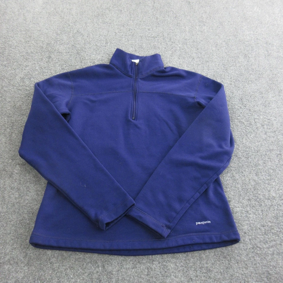 Patagonia Pullover Womens Small Blue Capilene Quarter Zip Fleece Base Layer - Image 1 of 4