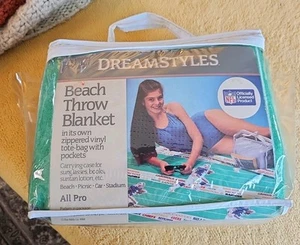 NFL Stranddecke 1988 Vintage 80er Polyster Acryl 45"x 72" Dreamstyles - Bild 1 von 9