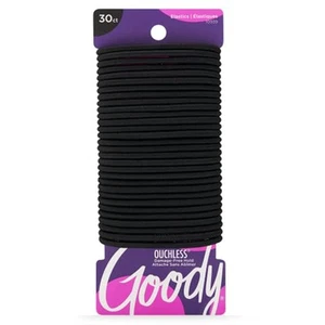 Goody Ouchless Elastic Hair Ties - 30 Ct Black 4MM Rubber Bands for Hair Pain... - Picture 1 of 4
