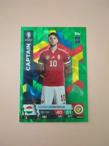 Dominik Szoboszlai Green Emerald Topps Euro 2024 Captain Hungary Card - Picture 1 of 2
