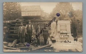 RPPC Black Workers Granite Monument NEW HOPE PA Bucks County Echtfoto Postkarte - Bild 1 von 2