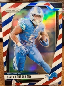 David Montgomery 2024 Panini Prizm Red White Blue Prizm #94 Detroit Lions - Bild 1 von 2