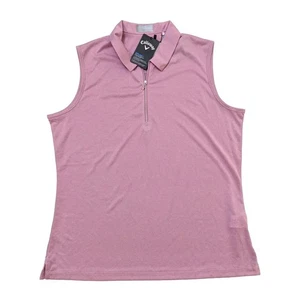 Callaway Damen S 1/4 Zip Ärmellos Golf Polo Shirt Sunset Pink Gr. XL Neu mit Etikett Neu - Bild 1 von 6