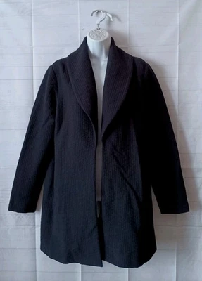 Chaqueta con cuello chal de algodón Tencel texturizado negra talla M EILEEN FISHER 338,00 Foto 1 de 4