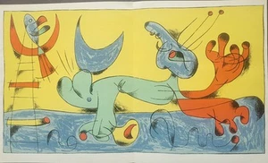 Litografía Original Joan Miró "Playing Dog" Edición Limitada.  1956 - Imagen 1 de 4