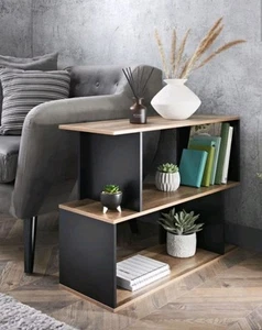 Wide Side Table Rustic Oak Wooden Coffee Table Multi Sections Sofa Side Table - Picture 1 of 3