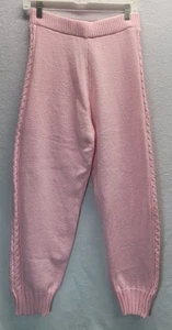 Pantalones de chándal para mujer Lounge rosa tejido con cable lateral 100 % poliéster L - Imagen 1 de 12