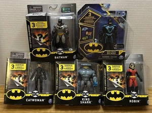 Batman DC Spin Master 4" Action Figures Lot 5- Batman Catwoman King Shark Robin - Picture 1 of 16