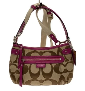 COACH LOGO PINK LEATHER TRIM & 2 SHOULDER STRAPS PURSE CROSSBODY F24063 NWT'S - Picture 1 of 17