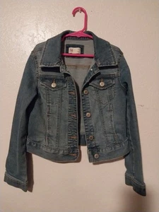 SO Denim Jacket Girls Size Medium Long Sleeve Button Up  - Picture 1 of 13