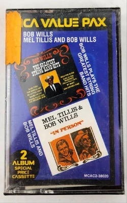 Bob Wills Greatest String Band Hits & Mel Tillis in Person Cassette - New Sealed Foto 1 de 4