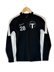 Nike Dry Fit 1/4 Zip Black and White Youth Medium Long Sleeeve Soccer Shirt - Picture 1 of 9