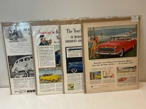 Posten von 4 Vintage Hudson Auto Zeitschrift Anzeigen. Ca. 11”x 14”. Eingetütet & mit Kartonunterlage. PA1 - Bild 1 von 3