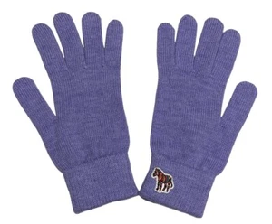 Paul Smith Amethyst Lambswool Knitted Gloves Scotland Zebra New One Size O/S - Picture 1 of 9