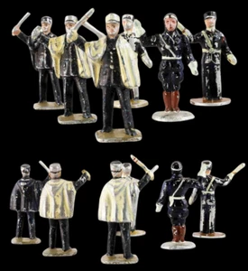 1/43ème 6 POLICIERS ALUMINIUM / jouet ancien - Picture 1 of 8