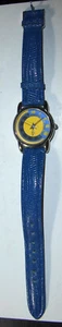 JAZ Orologio da Donna V121-X051 Cinturino Giallo & Blu Faccia Blu Nuova Batteria - Foto 1 di 3