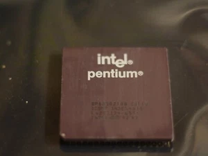Intel Pentium 100 MHz Socket 5 / 7 CPU processor SU110 working ceramic gold - Picture 1 of 2