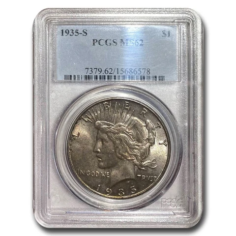1935-S Peace Dollar MS-62 PCGS - SKU#92980 Cover