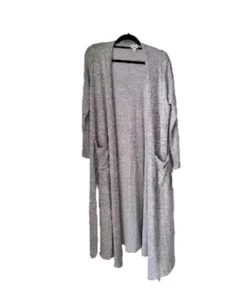 LuLaRoe Women's Long Cardigan Size M Open Duster with Pockets Gray Cozy - Picture 1 of 15