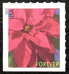 2013 Scott #4821 - Forever - POINSETTIA - ATM Booklet Single Stamp - Mint NH - Picture 1 of 1