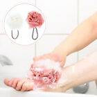  2 Pcs White Pe Rose Bath Flower Cleaning Sponge Shower Ball Body Scrubber
