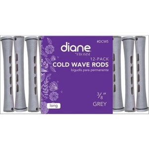 Diane 3/8" Long Cold Wave Rods Curlers Hair Perm 12 pk Grey | #DCW5 - Picture 1 of 3