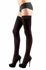 Black 70 Denier Soft Opaque Tri Band Hold Ups Stockings By Silky - One Size