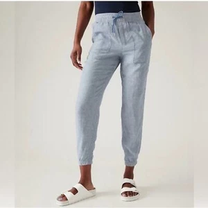 Athleta Linen Retreat Jogger in Chambray - 100% Leinen, Größe 4 Petite - Bild 1 von 9